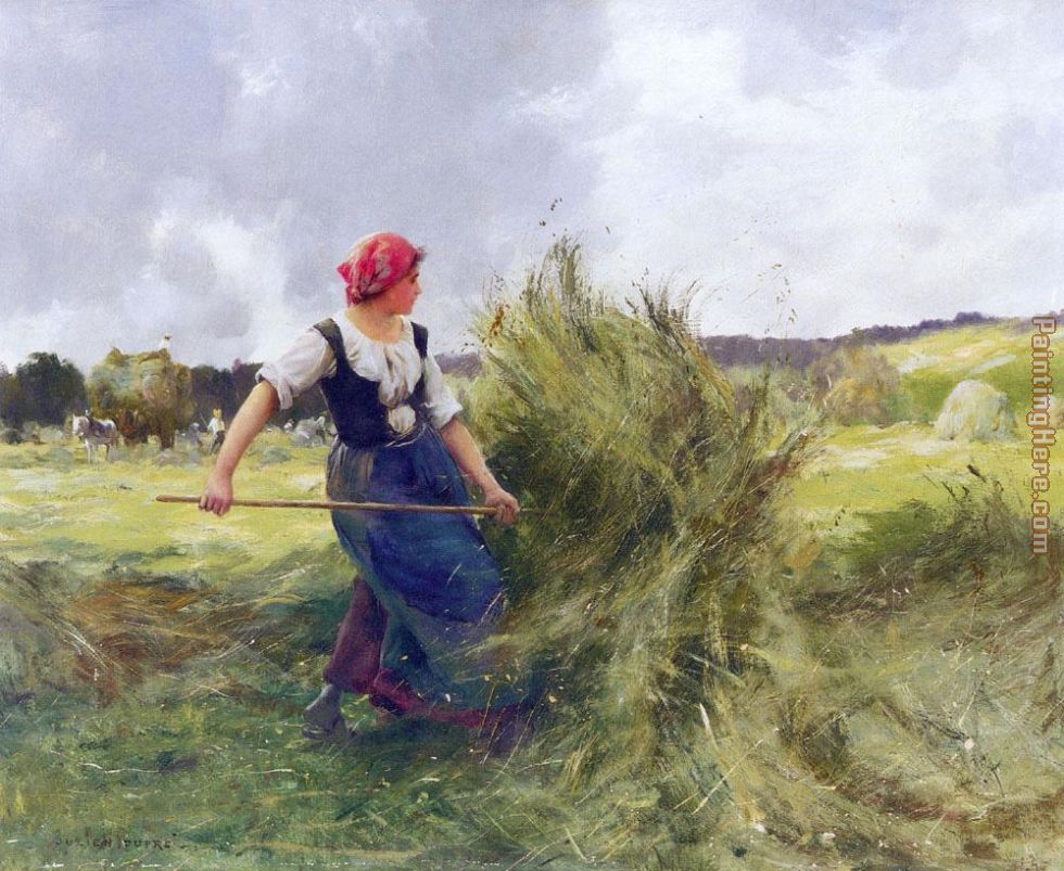 Haymaking painting - Julien Dupre Haymaking art painting